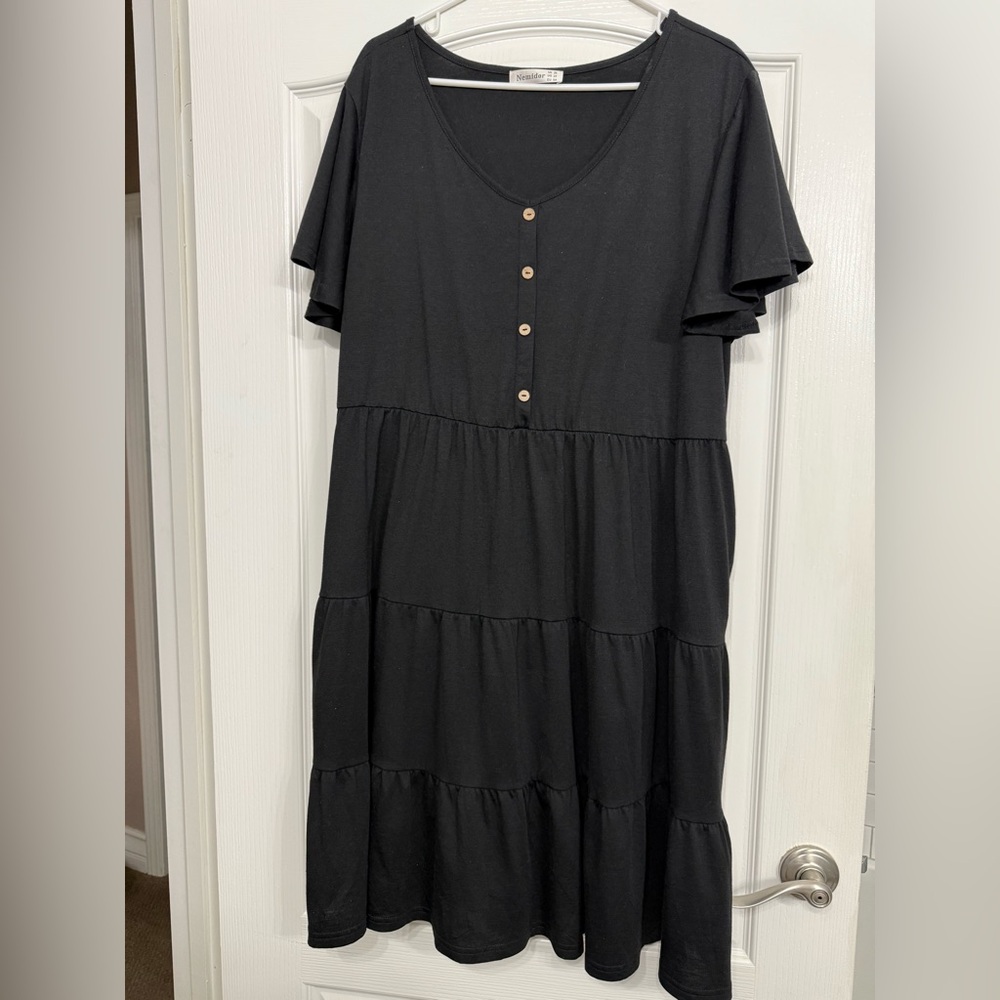 Nemidor Plus size dress black tiered